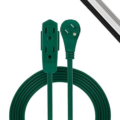 GE 3-Outlet Flat Extension Cord 15 Ft Grounded Extension Cord with Multiple  Outlets 3 Prong Outlet Extender Flat Plug Power Strip Indoor Extension Cord  16 Gauge UL Listed Green 70853 - Yahoo Shopping