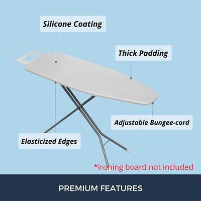 Silicone Ironing Board Cover, Heavy Duty Scorch and Stain Resistant Iron  Pad, Thick Padding, Large and Standard Boards, Elastic Edge, 15x54(Iron  Board