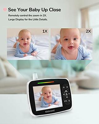ANMEATE Baby Monitor with Remote Pan-Tilt-Zoom Camera, 3.5 Large Display  Video Baby Monitor with Camera and Audio ,Infrared Night Vision ,Two Way  Talk , Room Temperature, Lullabies and 960ft Range black 