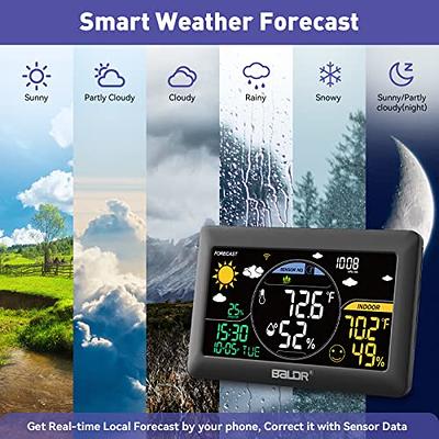 BALDR WiFi Weather Station, Smart Wireless Indoor Outdoor Thermometer with  App and Accurate Real-time Forecast (One Wireless Temperature Sensor