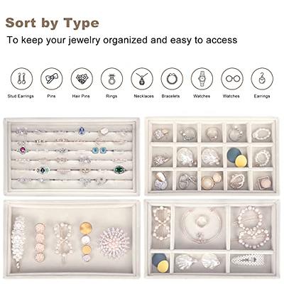 KAMIER Earring Holder Organizer Box with 5 Drawers, Clear Acrylic Jewelry  Organizer Box for Women,20 Pcs Portable Clear Jewelry Bag Set for Earrings