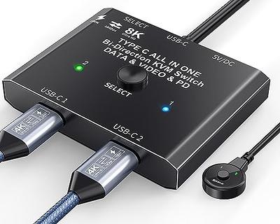 USB C Switch 2 in 1 Out or 1 in 2 Out, USB Type C Bidirectional