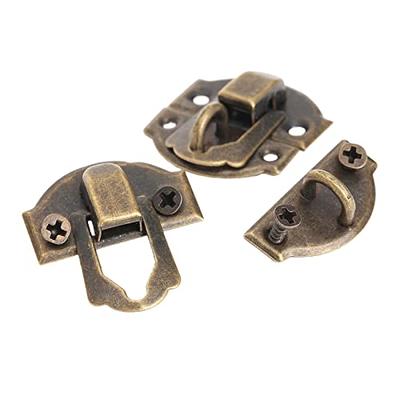 2 Sets old desk lock antique brass hinges cupboard lock Suitcase Clasp  Jewelry