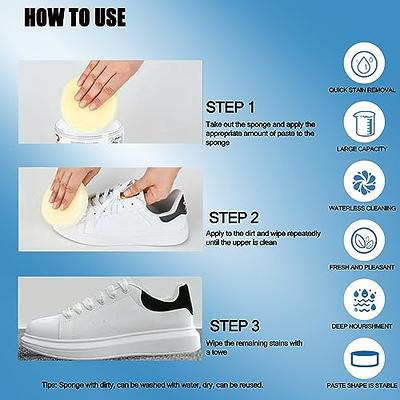 2pcs Multifunctional Cleaning Stain White Shoe Cleaning Cream With Sponge,  Multi-purpose Cleaning Cream For Shoes, White Shoe Stain Remover