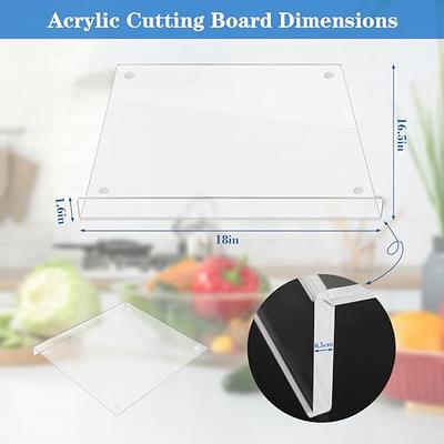  Acrylic Cutting Boards for Kitchen Counter, Clear Chopping Board  For Kitchen, Anti-Slip Transparent Cutting Board with Lip for Counter  Countertop Protector Home Restaurant (18x16 in): Home & Kitchen