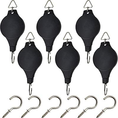TIHOOD 6PCS Plant Pulley Hanger with 6 PCS Metal Ceiling Plant