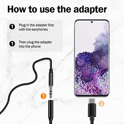 USB C to 3.5mm Headphone Jack Adapter, Type C Android AUX dongle Audio for  Google Pixel 6 5, Samsung Galaxy S21 S20 S10 S9 Ultra Note, for iPad air 4