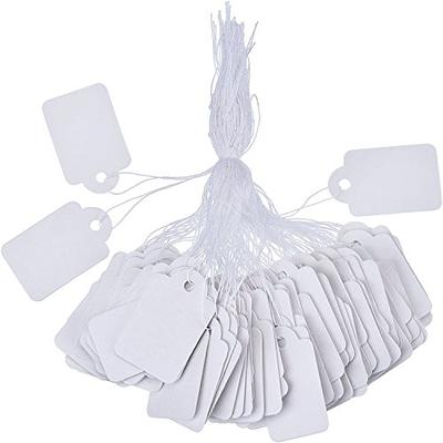 500 Pcs White Marking Tags Price Tags Strung Price Labels Display Tags with  String,1.8X 1