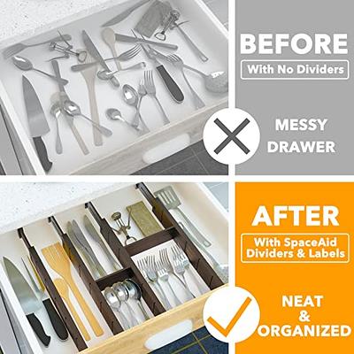 4 Pcs Bamboo Kitchen Drawer Dividers,adjustable Drawer  Organizers,expandable Utensil Organizer Separators for  Kitchen,dresser,bedroom,office 