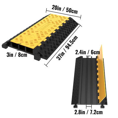 VEVORbrand 3-Channel Rubber Cable Protector Ramp 2 x 2.3 inch