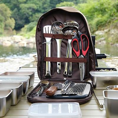 Camping Silverware Kit Cutlery Organizer Mess Kit Utensil Picnic Set Travel  Case