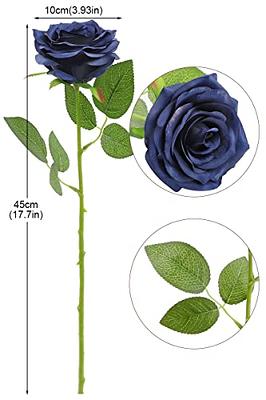 10 PCS Rose Artificial Flowers, Blue Silk Roses with Stems Realistic Fake  Rose Flower Bouquets for Wedding Arrangement Centerpieces Party Home Table  Decorations 