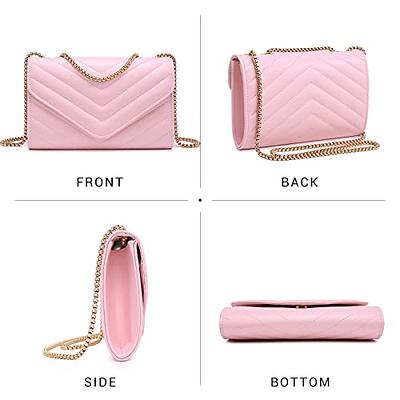 Dasein Women Small Quilted Crossbody Bags Stylish Designer Evening Bag Clutch Purses and Handbags with Chain Shoulder Strap