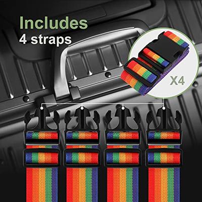 4 Pack Adjustable Luggage Straps, Wide Travel Secure Belt For