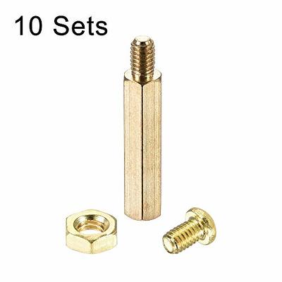 uxcell M4 Hex Brass Standoff Spacer 25mm+6mm Male-Female Threaded