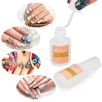 Nail Rhinestone Glue Gel with Brush Pen Set, 38ml Clear Super Strong  Adhesive for Nail Decorations