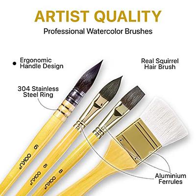OOKU Professional Quill Brushes Watercolor Set - 10 Pc Real Squirrel Hair  Blend Brushes for Consistent Flow - Short Handle Round Paint Brush for  Artists, Painting, and Gouache - Yahoo Shopping