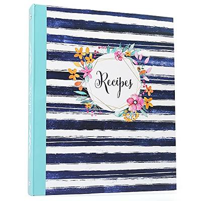 Recipe Binder 8.5x11 3 Ring Kit - 25 Double-Sided Recipe Cards, 50