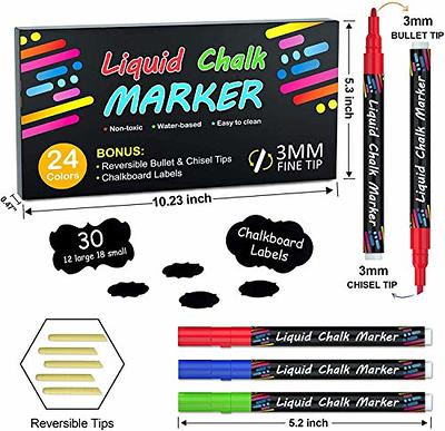 Loddie Doddie Liquid Chalk Markers for Chalkboard - 6mm Reversible Chisel  and Bullet Tips, Chalkboard Markers Erasable, Macaron Pastel Chalk Pens 8