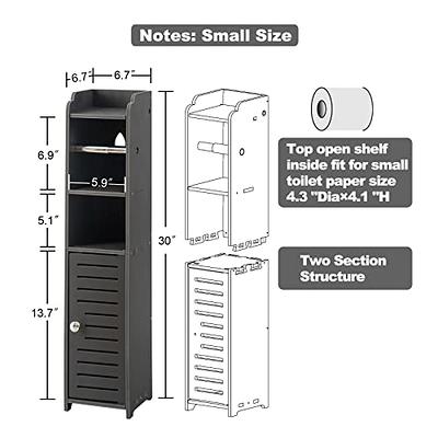 Toilet Paper Holder Stand,Bathroom Storage Cabinet Beside Toilet Storage  for Small Bathroom with Toilet Roll Holder,Toilet Paper Stand for Small