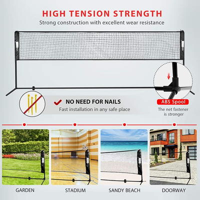 VIVOHOME Portable 17ft Height Adjustable Outdoor Badminton Net Set