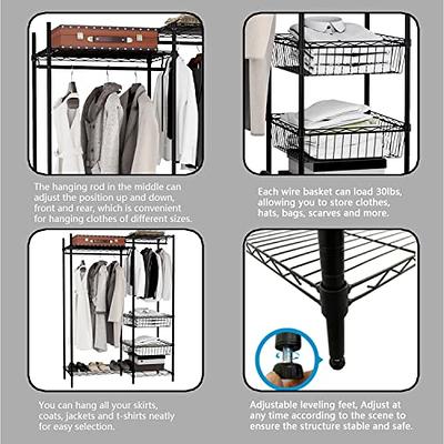 VIPEK V5E Heavy Duty Portable Closets Large Clothing Rack with hanging  closet organizer Metal Freestanding Wardrob Closet Rack, Black