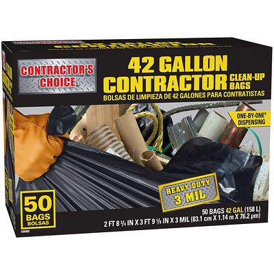 Contractor's Choice Contractor 55-Gallons Clear Outdoor Plastic  Construction Flap Tie Trash Bag (40-Count) in the Trash Bags department at