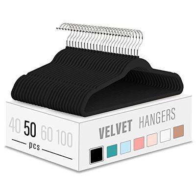 Better Homes & Gardens Non-Slip Velvet Clothing Hangers, 50 Pack, Black, Size: Space Saving