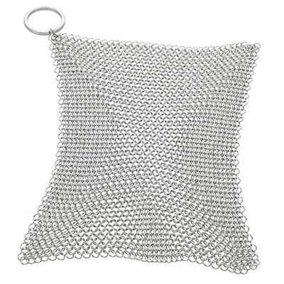 Herda Cast Iron Skillet Cleaner Scrubber, Upgraded Chainmail Scrubber for  Cast Iron Pan 316 Chain Pan