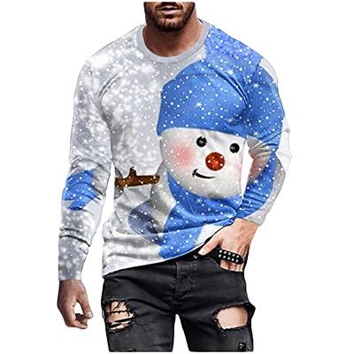 Ugly Christams Sweatshirt Christmas Trees Graphic Sweatshirts Loose Tunic  Long Sleeve T Shirts Western Tops for Ladies Round Neck Pullover Plus Size