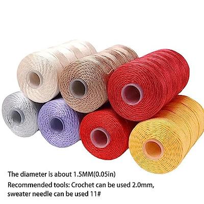 Lukche 1.5-2mm Polyester Macrame Cord 2 Skein (2x153 Yards) 100% Polypropylene Premium Macrame Rope, Colorful Yarn Crochet Macrame Bag Craft for