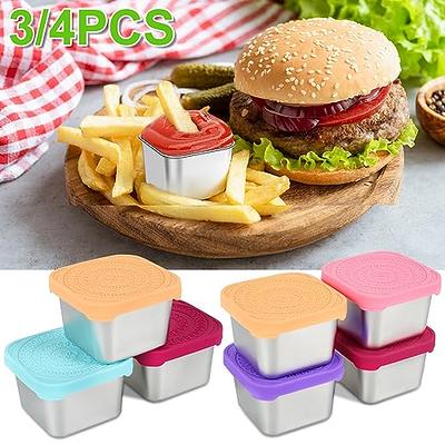 4pcs Reusable Kids Food Storage Containers - BPA Free Plastic Storage Containers with Lids - Snack Storage Containers to Hold Snacks for Kids