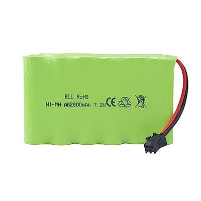 Blomiky 6V 2200mAh Ni-MH 5 AA Rechargeable Battery Pack with SM-2P Black 2  Pin Connector Plug and USB Charger Cable for RC Truck Cars Vehicles 6V NiMh