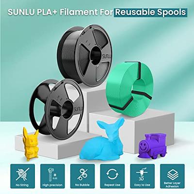 SUNLU PLA+ 3D Printer Filament 1.75mm,Dimensional Accuracy +/- 0.02 mm,1  kg/Spool,1.75mm PLA Plus,White 