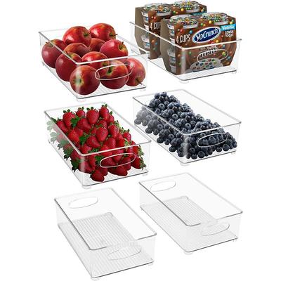 Sorbus 8-Piece Plastic Fridge Organizer Bins Set - Clear