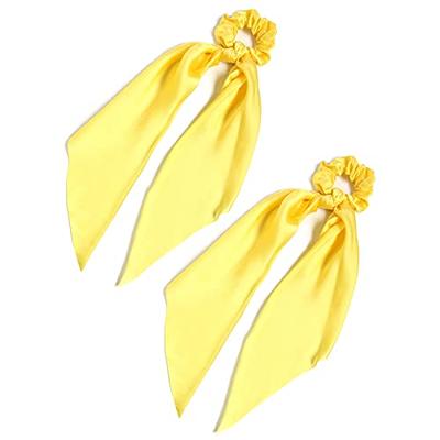 Women Bow Satin Long Ribbon Ponytail Scarf Hair Tie Scrunchies Elastic Hair  Rope