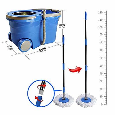 Flat Floor Mop and Bucket Set with Wringer, Self Wringing