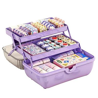 Portable Storage Box 2 Layers Art Crafts Box for Kids Sewing