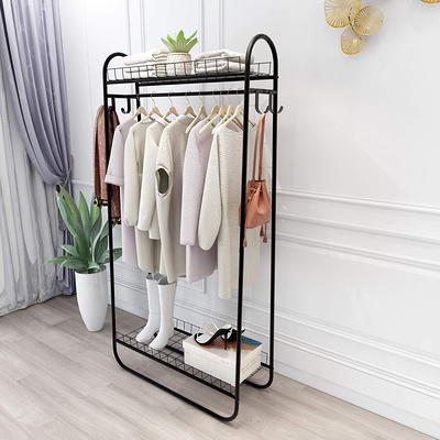 URTR Black Garment Coat Rack Freestanding Hanger Double Rods 2