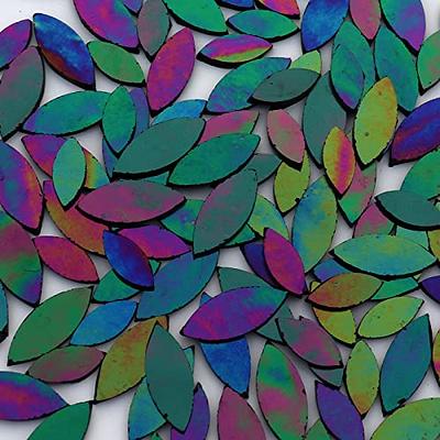 LITMIND 120 Pieces Iridescent Glass Petal Mosaic Tiles for Crafts, Precut  Stained Glass Black Leaves Kit, Rainbow Flowers Leaf Glass Mosaic Making  Supplies - Yahoo Shopping