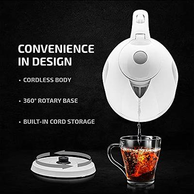 Ovente Glass Electric Tea Kettle 1.8 Liter BPA Free Cordless Body