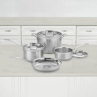 Cuisinart 7-Piece Cookware Set, Chef's Classic Stainless Steel Collection, 77-7P1