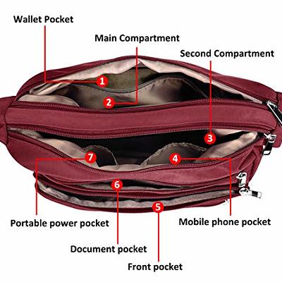 Lightweight Waterproof Crossbody Bag, Nylon Sling Shoulder Bag