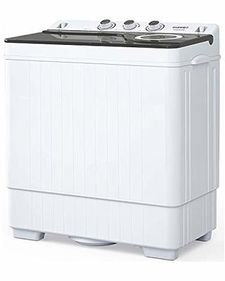 COSTWAY Portable Washing Machine, Twin Tub 26 Lbs Capacity, 18 Lbs Washer  and 8 Lbs Spinner, Compact Washer with Control Knobs, Timer Function, Drain