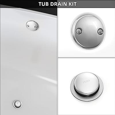 Artiwell 1-1/2 Black Tubular Bath Drain Kit with Tip-Toe Bath Drain Stopper,  Touch-Toe Tub Drain, Tip Toe Bathtub Drain Waste and Overflow with Plug and Bathtub  Overflow Drain Cover, Chrome Plated 