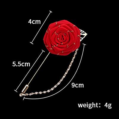 YOOE Men Cloth Rose Flower with Gold Leaf Brooch. Red Blue Rose Floral  Lapel Stick Handmade Boutonniere Pins for Suit,Lapel Pin Wedding Brooch  (Red 2) - Yahoo Shopping