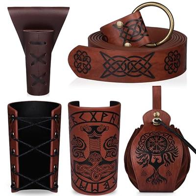 2pcs Medieval Viking Belt Faux Leather Belt Pouch Renaissance Cosplay Set  Leather Belt Medieval Bag Accessories, Shop On Temu And start Saving