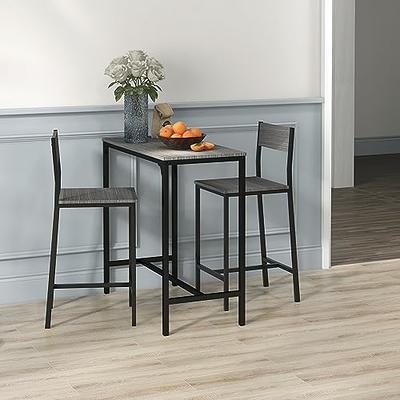 HOMCOM Industrial 3-Piece Dining Table and 2 Chair Set for Small Space in  the Dining Room or Kitchen