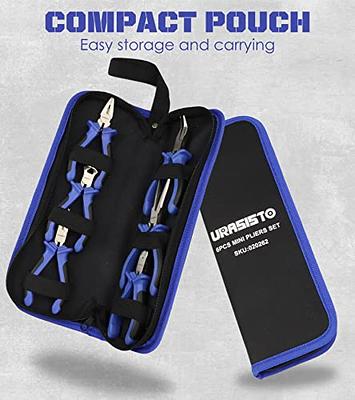 URASISTO 6 pcs Mini Pliers Set - Long, Bent, Needle Nose, Diagonal, End  Cut, Combination - Spring Loaded Handle, 5 Inch - Mechanic, Craftsman Basic  Tool Kit - Roll Up Carry Bag Included - Yahoo Shopping