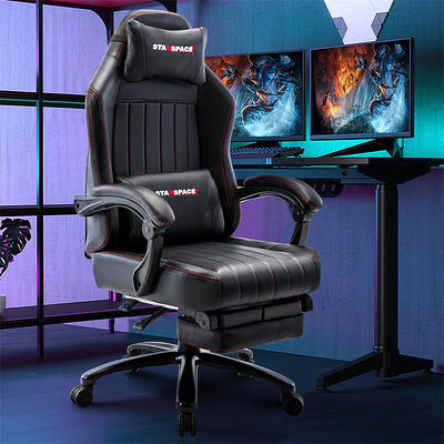 HEADMALL Gaming Chair with Footrest Blue